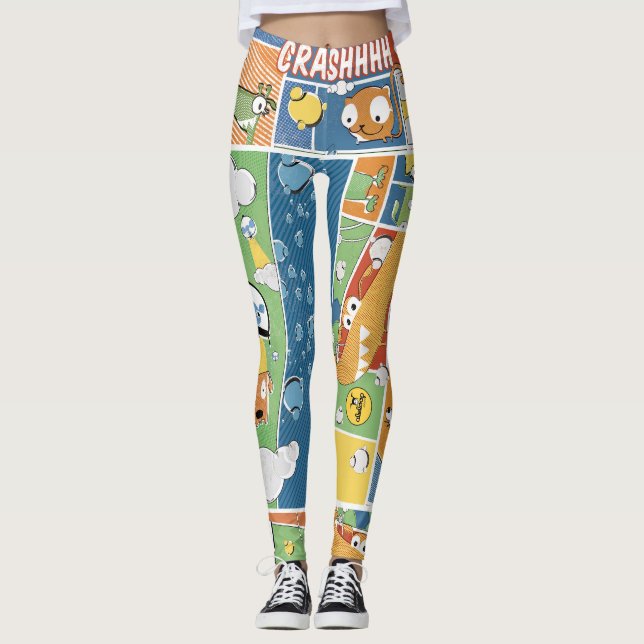 Leggings Les guêtres des femmes Copie-Modelées comiques (Devant)