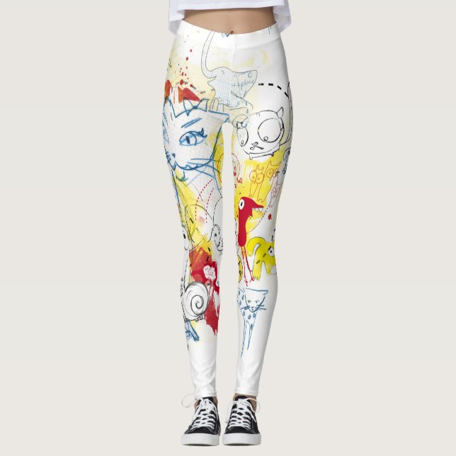Leggings Les guêtres des femmes Copie-Modelées sauvages (Devant)