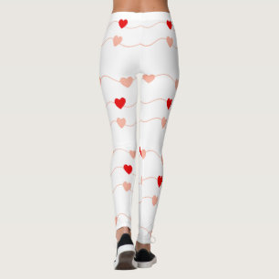 Leggings Les jolies Valentines de la Journée rose et cordes