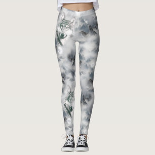 Leggings Les loups en pleine nature Pleine lune magique