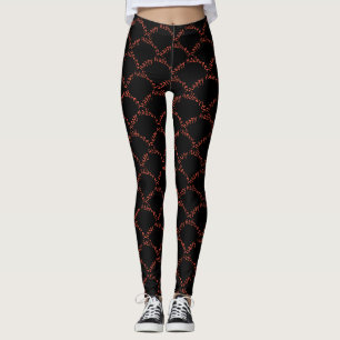 Leggings Les mots 'Happy Halloween' en orange sur noir