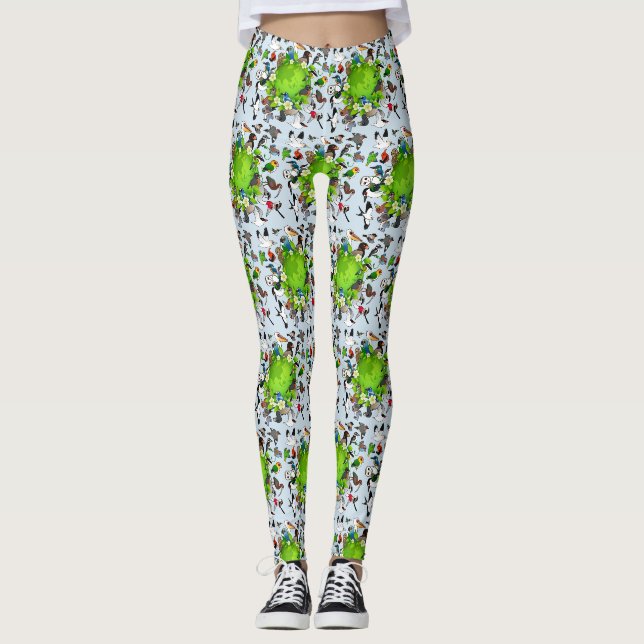 Leggings Les oiseaux de Birdorable volent autour de la (Devant)