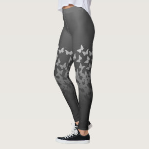 Leggings Les papillons gris, le graphite en acier