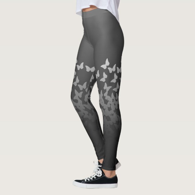 Leggings Les papillons gris, le graphite en acier (Gauche)