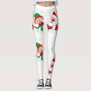 Leggings Les personnages de Noël de père Noël et Elf