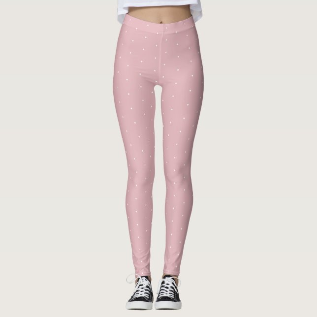 Leggings Les points blancs de cercles modernes rougissent (Devant)