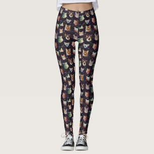 Leggings Les têtes de chats dans l'espace extra-atmosphér