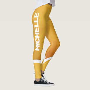 Leggings Les tons jaune et orange avec le nom moderne