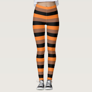 Leggings Les tripes noir, orange et Brown