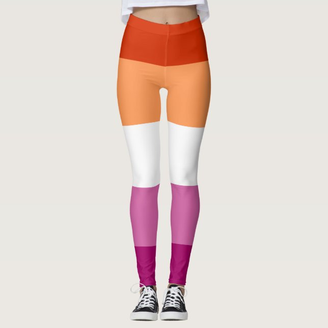 Leggings Lesbian Pride Flag LGBTQ (Devant)