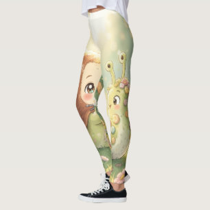 Leggings L'escargot et la magie des couronnes de fleurs