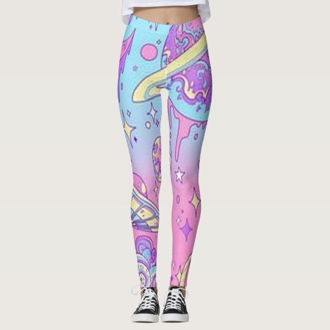 Leggings L'espace en pastel de Goth (Devant)