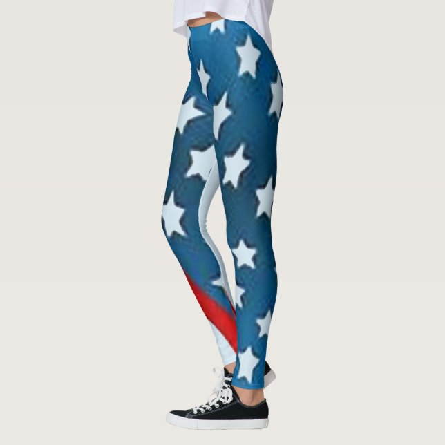 Leggings l'étoile de drapeau américain des Etats-Unis barre (Gauche)