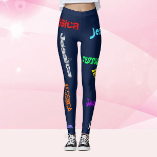 Leggings Lettres de noms répétées personnalisées Légen