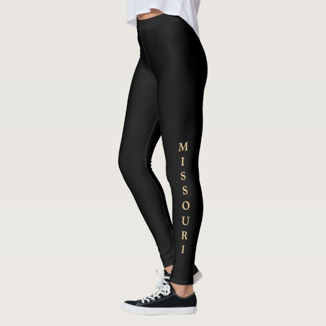 Leggings Lettres or Missouri Noir (Gauche)