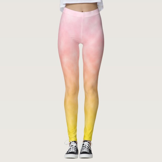 Leggings Lever de soleil dans des cieux de barbe à papa (Devant)