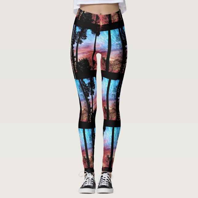 Leggings lever de soleil sur la baie (Devant)