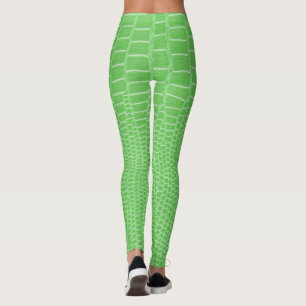 Leggings Lézard vert de chaux exotique