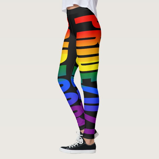 Leggings LGBT Rainbow Flag Gay pride de texte 2021 LGBTQ (Gauche)