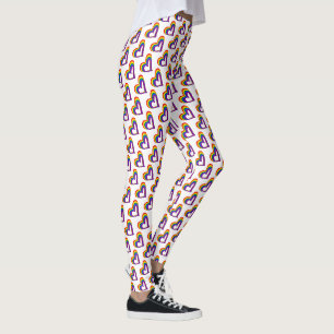 Leggings LGBT Rainbow Flag Hearts Pattern Gay Pride