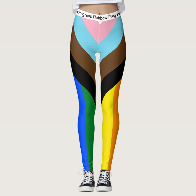 Leggings LGBTQ & Pride - Arc-en-ciel - Progrès des pattes (Devant)