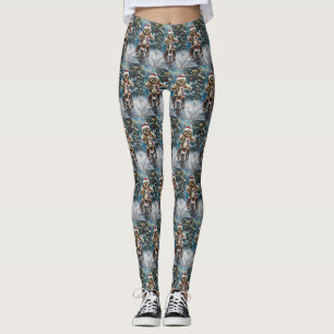 Leggings Lhasa Apso Chien à cheval Moto Noël