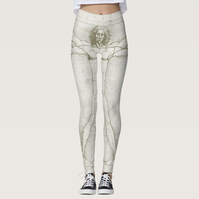 Leggings L'homme vitruvien de Léonard de Vinci (Devant)