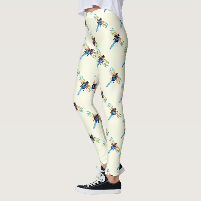 Leggings libellules iridescentes blanc (Gauche)