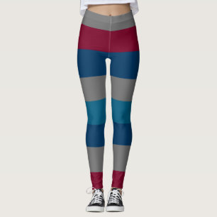 Leggings ligne Bordeaux horizontale motif