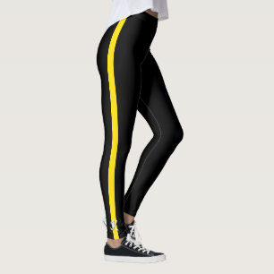 Leggings Ligne jaune mince initiale de monogramme