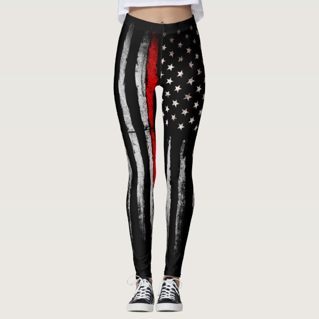 Leggings Ligne rouge mince (Devant)