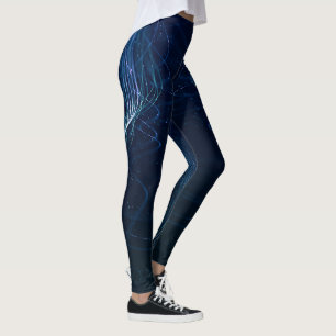 Leggings Lignes Abstraites bleu foncé