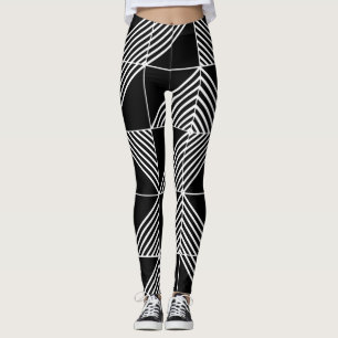 Leggings Lignes Art Déco Noir