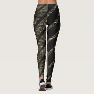 Leggings Lignes de bronze diagonales texturées