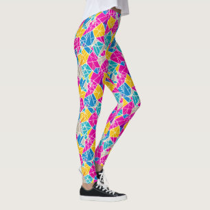 Leggings Lignes de formes géométriques Abstraites colorées