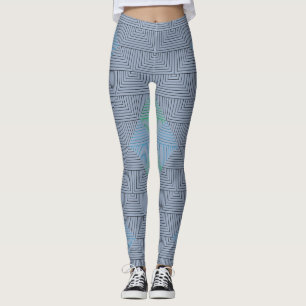 Leggings Lignes diagonales motif GB 01,w L Bleu BG