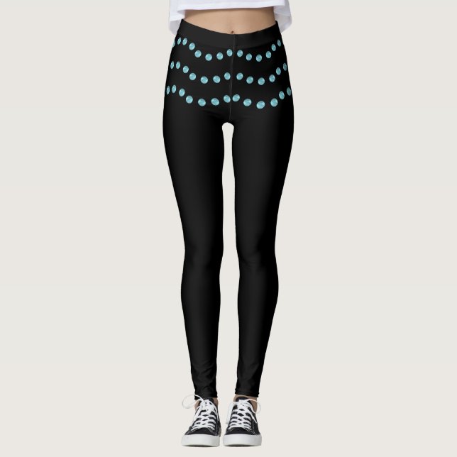 Leggings Lignes ondulées pointillées élégantes (Devant)