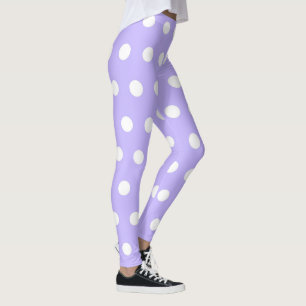 Leggings Lilac doux et blanc Polka Motif fille mignonne