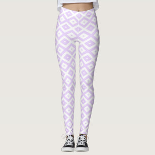 Leggings Lilac motif de diamants violet et blanc
