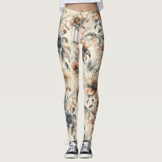 Leggings Lissage des fleurs Vintages