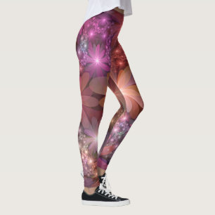 Leggings Lit De Fleurs Coloré Brillante Art Fractal Abstrai