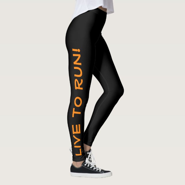 Leggings Live to Run ! Courez en direct ! Courant noir et o (Droite)