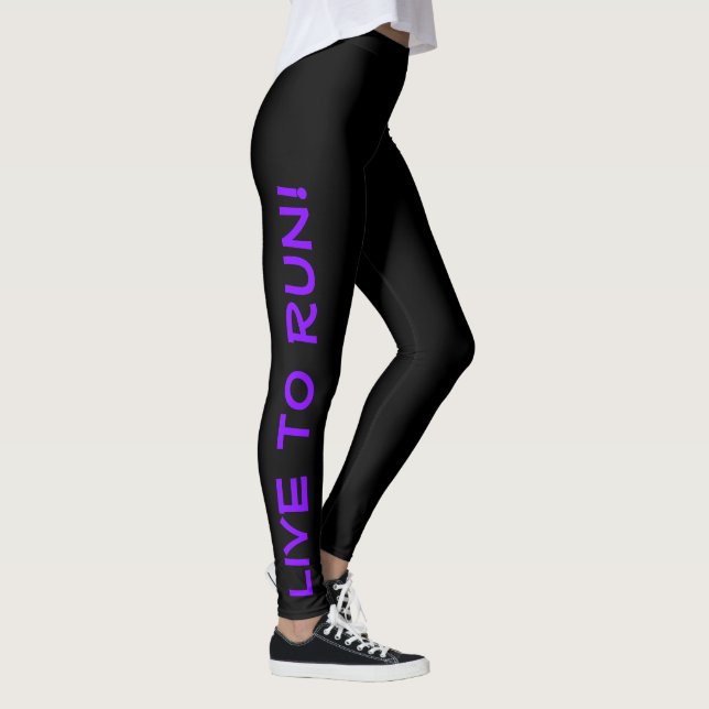 Leggings Live to Run ! Courez en direct ! Courant noir et v (Droite)