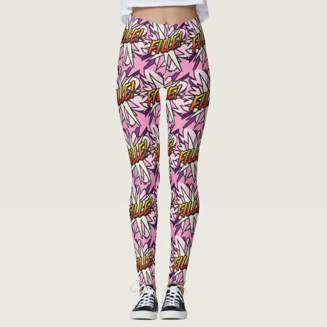LEGGINGS LIVRE DE BANDES DESSINÉES FILLE POP ART (Devant)