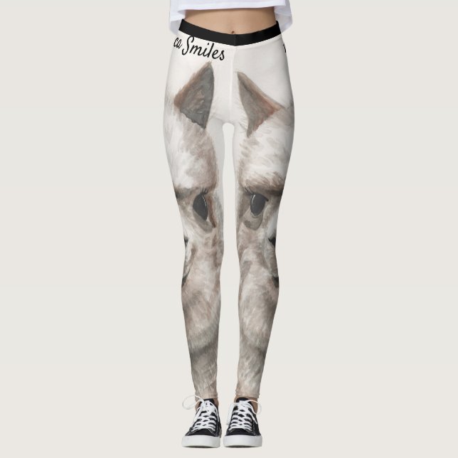 Leggings Llama sourit des légendes originales d'exercices d (Devant)