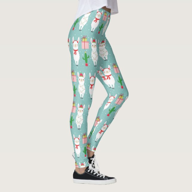 Leggings Llamas de Noël d'hiver | Vacances (Droite)