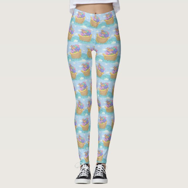 Leggings L'Motif religieux noir de Noé (Devant)