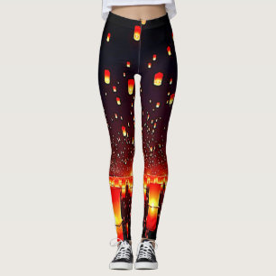 Leggings L'œuvre d'art nocturne de la Fête des Lanternes
