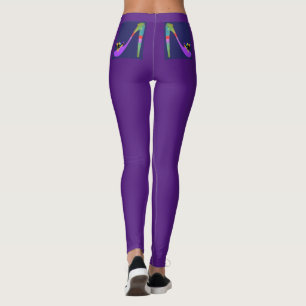 Leggings Logo à talon élevé Éggplant les pattes pourpres