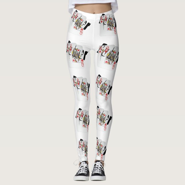 Leggings Logo de Poker Queens, Dames Motif blanc (Devant)
